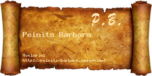 Peinits Barbara névjegykártya